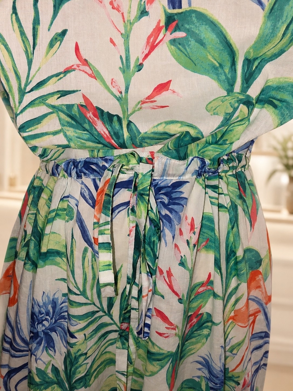 J. McLaughlin Green Multi Tropical Print Long Sleeve Maxi Dress - Picture 7 of 11